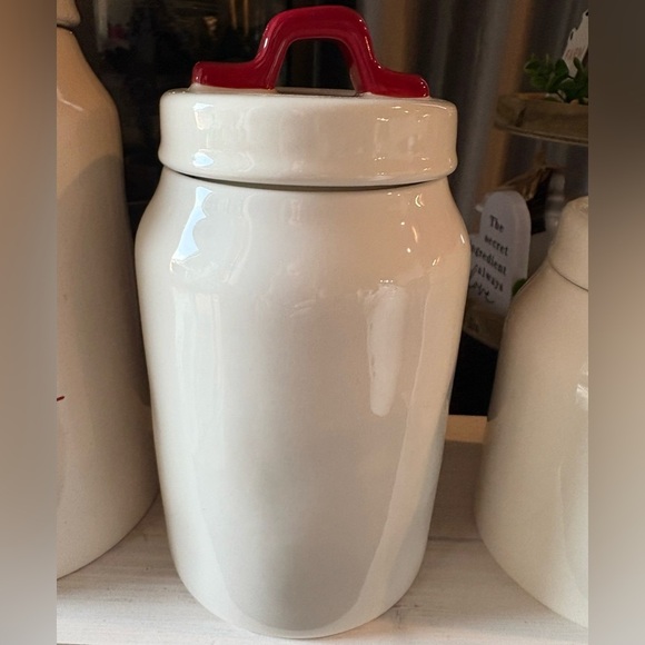Rae Dunn Holiday Canister Set with Red Handles - Picture 7 of 8